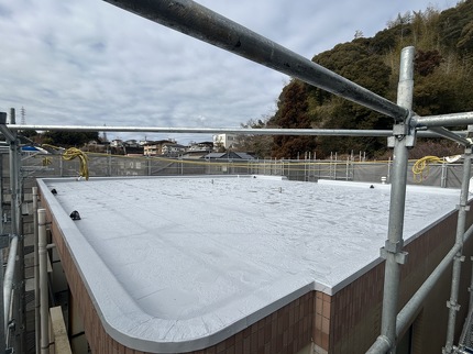 機械式塩ビシート防水　施工後　防水工事　高知　賃貸マンション