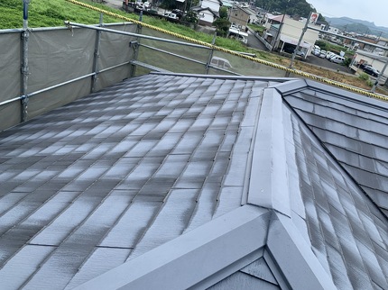 高知　屋根カバー工法　屋根修理　LIXIL　Tルーフ　クラシックR　ブラウン