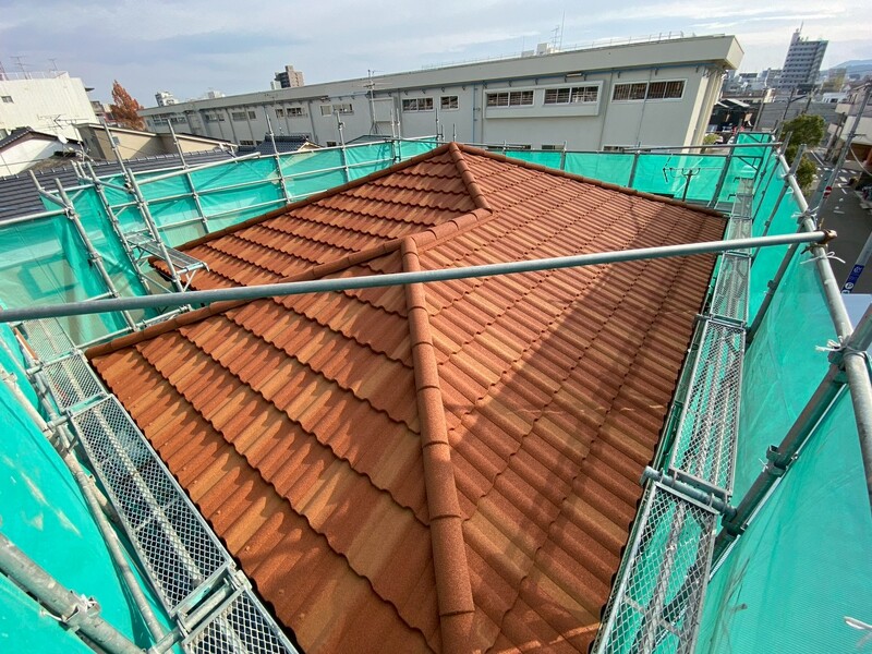 高知　屋根修理　カバー工法　DECRA　MILANO　カッパーレッド