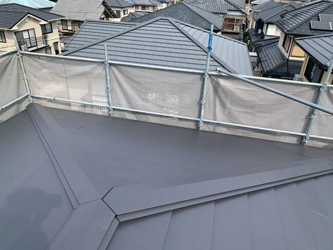 高知　ニチハ　横暖ルーフαプレミアムS　葺き替え　屋根　雨漏り　バルコニー